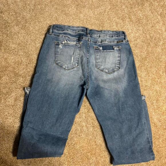 Kancan Light Blue Distressed Denim Jeans | Frayed Hem | Women’s Size 31 - Picture 4 of 6